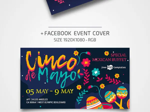 Colorful Illustrated Cinco de Mayo Flyer Template 1