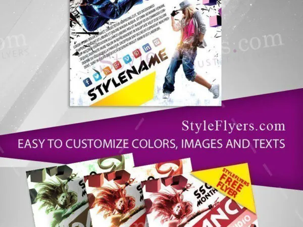 Colorful Modern Dance Party Flyer Template 1