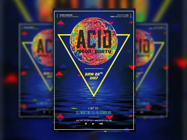 Colorful Modern Nightclub Party Flyer Template 1