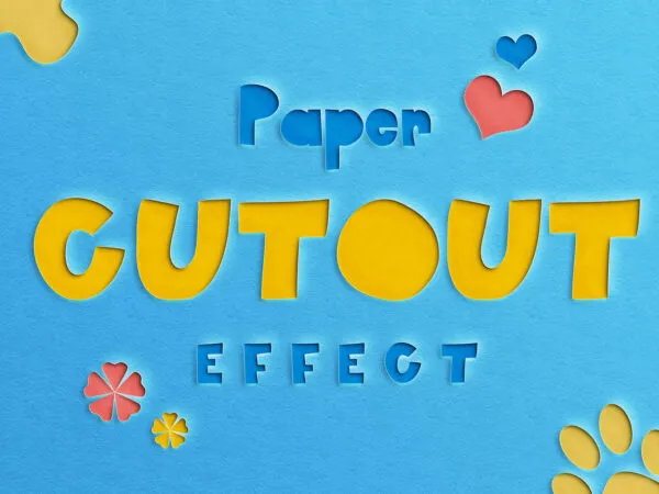 Colorful Paper Cut Out Text Logo Effect 1