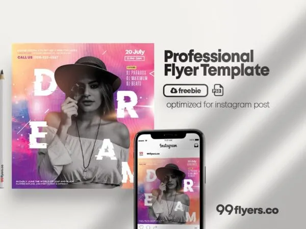 Colorful Party Flyer Instagram Post Template 1
