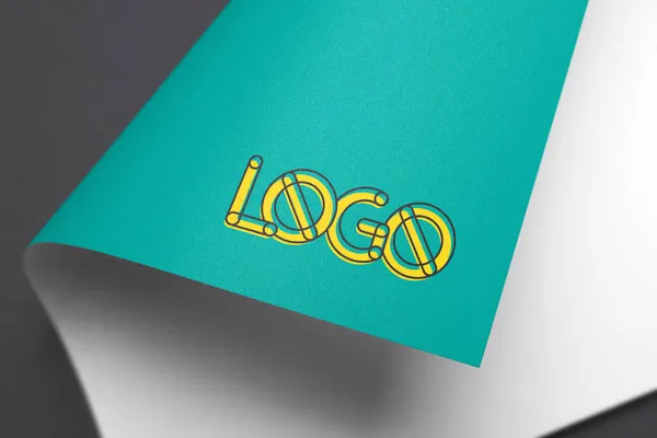 Colorful Printed Logo on Paper Mockup 1