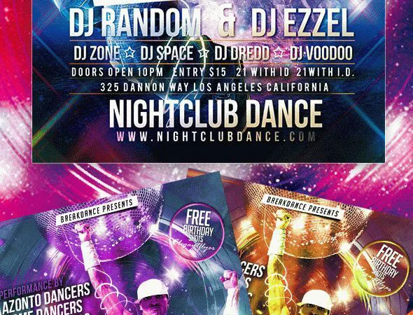 Colorful Radiant Break Dance Flyer Template 1
