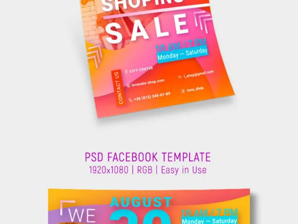 Colorful Shop Sale Flyer and Facebook Cover Templates 1