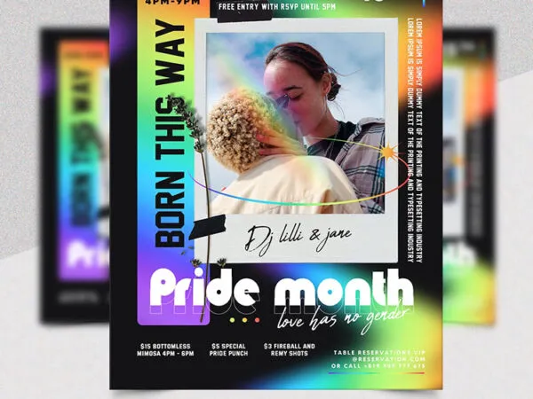 Colorful Square Pride Month Flyer Template 1