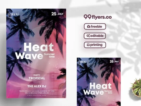 Colorful Summer Event Party Flyer Template 1