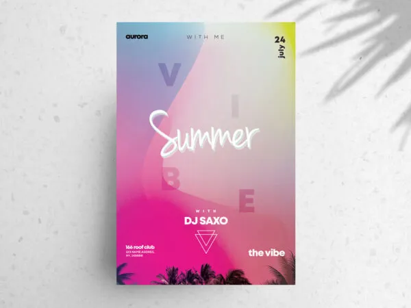 Colorful Summer Party Event Flyer Template 1