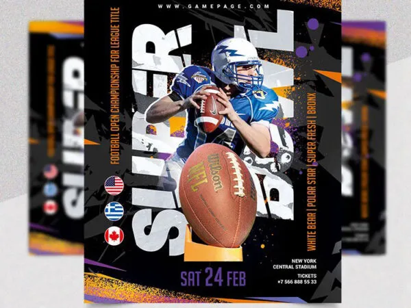 Colorful Super Bowl Flyer Template 1