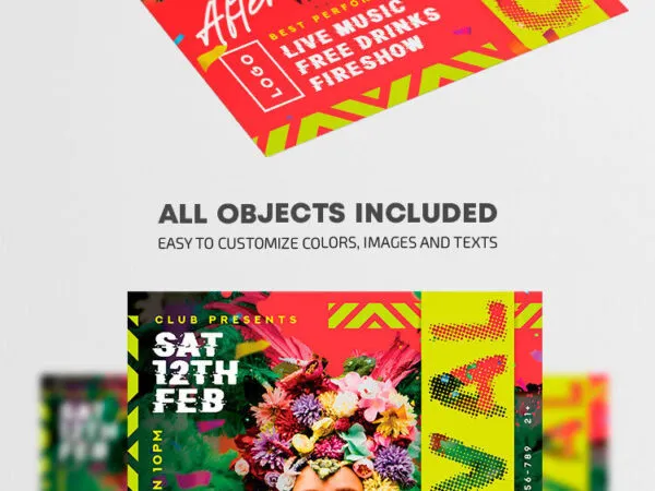 Colorful Tropical Carnival Flyer Template 1