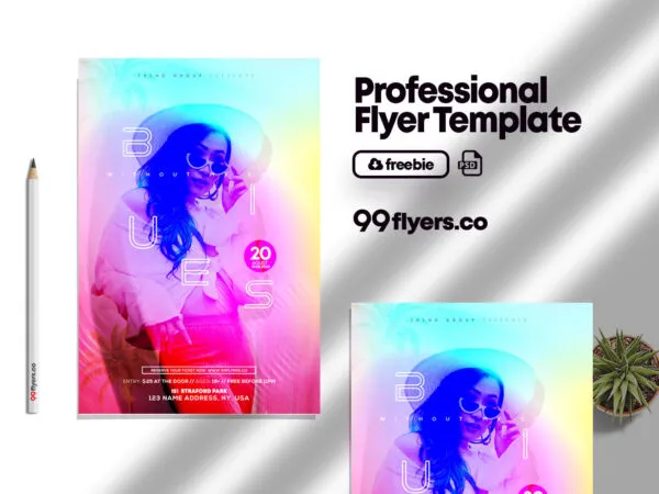 Colorful Tropical Club Party Flyer Template 1