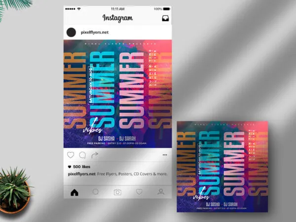 Colorful Typography Summer Instagram Banner Template 1