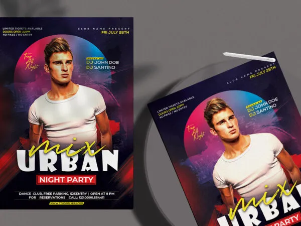 Colorful Urban Nightclub Party Flyer Template 1