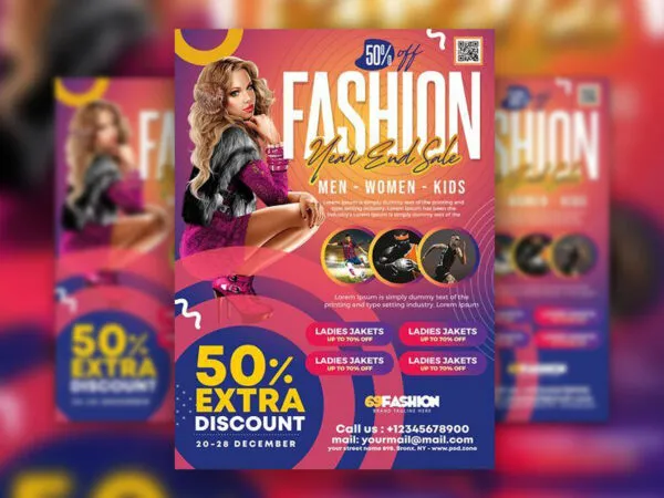 Colorful Year End Fashion Sale Flyer Template 1