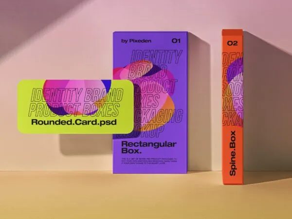 Complete Set of Identity Product Boxes Packaging Mockup 1