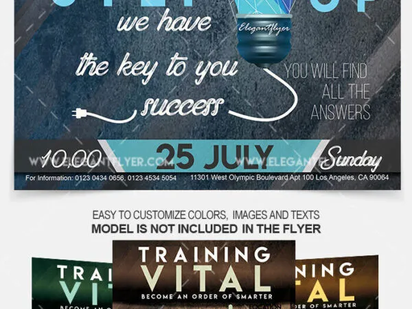 Conceptual Business Training Flyer Along with Facebook Cover Templates 1