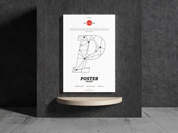 Concrete Indoor Wall Poster Mockup 1