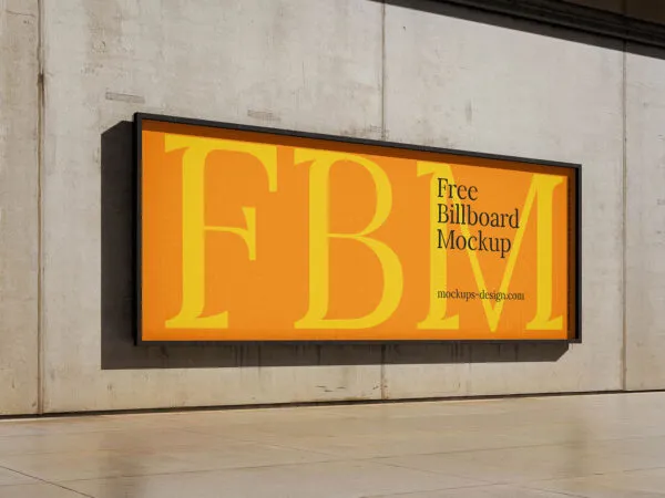 Concrete Wall Billboard Mockup 1