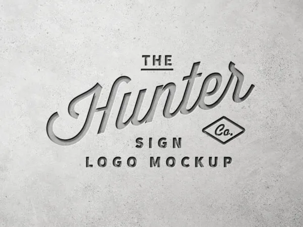 Concrete Wall Logo Mockup Text Effect in Front View 1