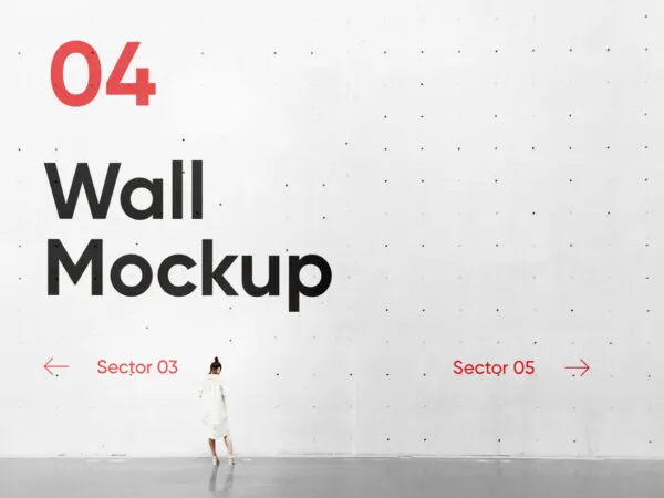 Concrete Wall Mockup Featuring a Woman From Back View 1