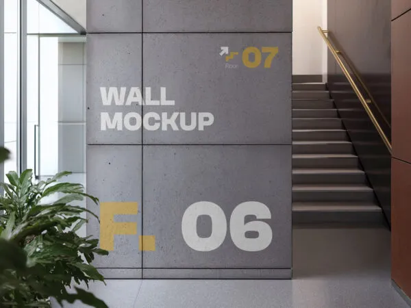 Concrete Wall on the Office Mockup 1