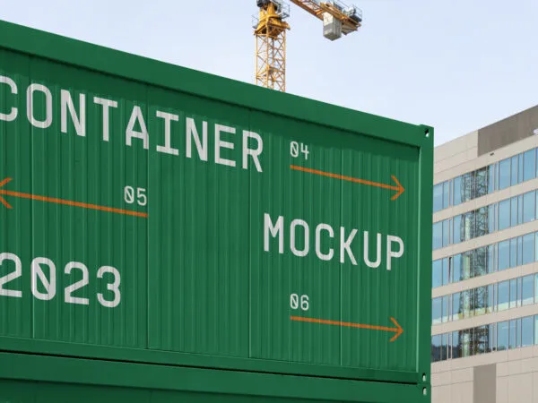 Construction Container Mockup in Perspective View 1