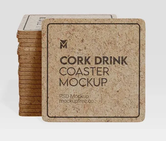 Cork Drink Coaster Mockups 1