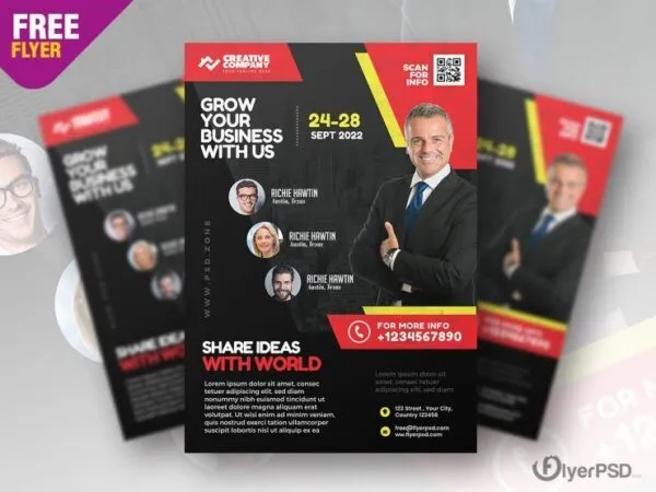Corporate Geometric Business Seminar Poster Flyer Template 1