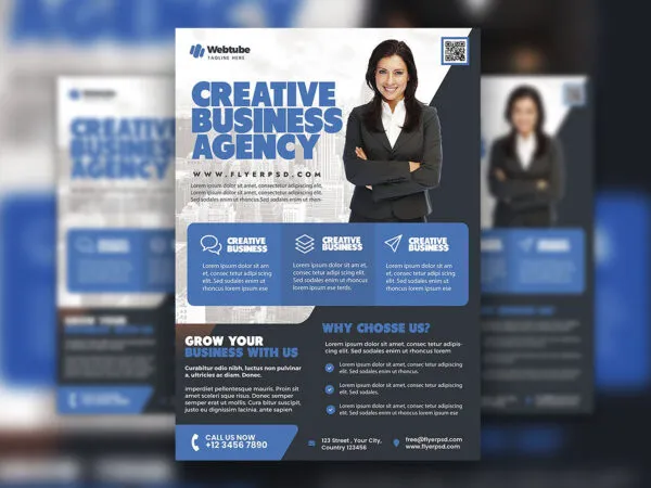 Corporate Grid Professional Business Flyer Template 1