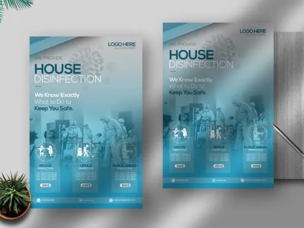Corporate House Disinfection Service Flyer Template 1