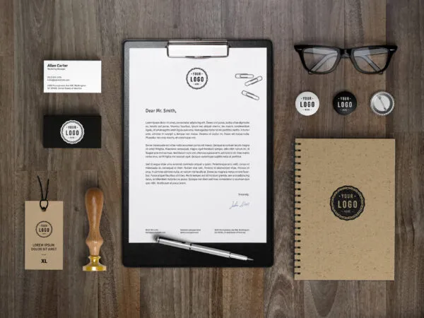 Corporate Identity Branding Stationery Mockup in Top View 1