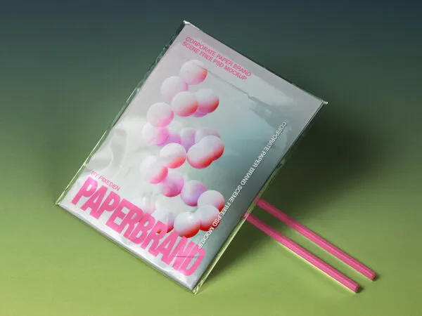 Corporate Paper Branding Mockup in Perspective Sight 1