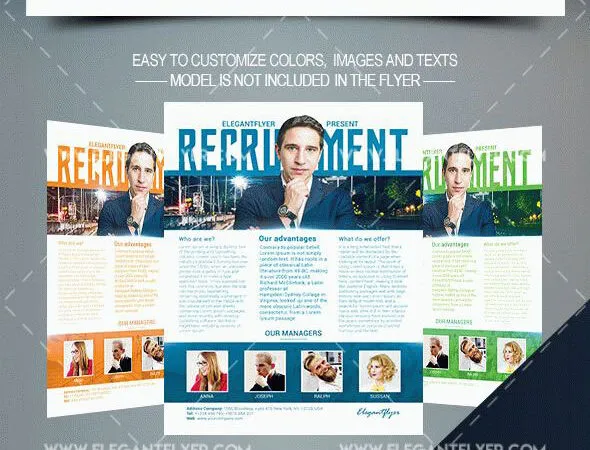 Corporate Photo Recruitment Flyer and Facebook Cover Template 1