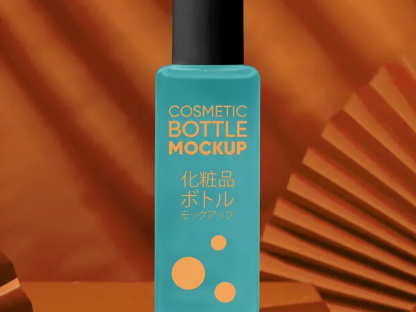 Cosmetic Bottle Front View Mockup 1