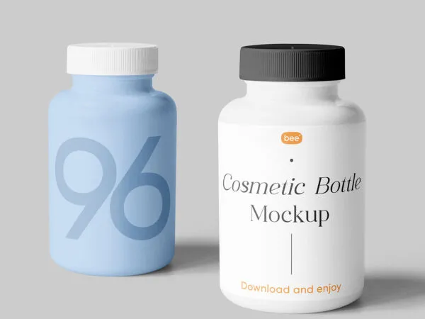 Cosmetic Bottle with Cap Mockups 1