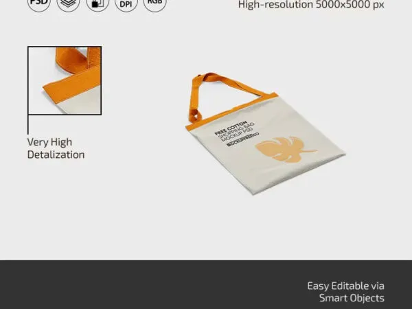 Cotton Shopping Bag Mockup in 3 Sights 1