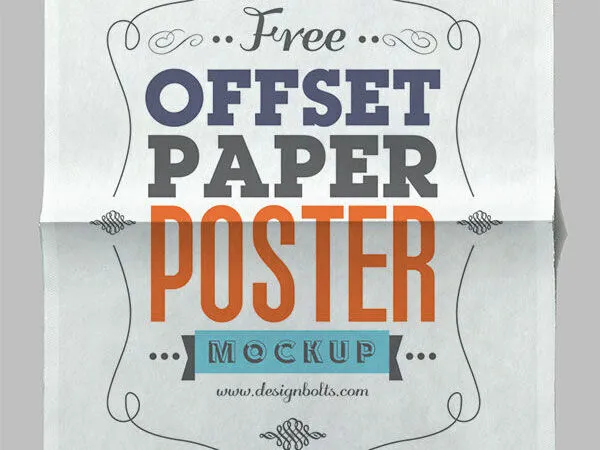 Creased Vertical Paper Poster Mockup 1