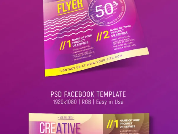 Creative Abstract Corporate Facebook Cover and Flyer Template 1