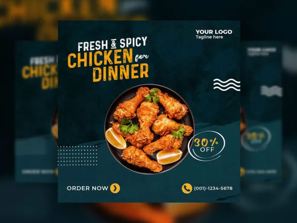 Creative Abstract Food Menu Flyer Instagram Post Template 1