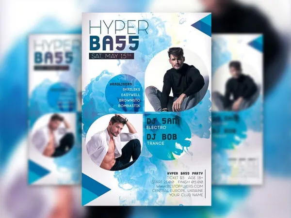 Creative Color Drop in Water DJ Party Flyer Template Plus Facebook Cover 1