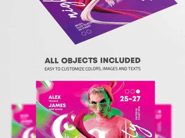 Creative Colorful Club Party Flyer Template 1