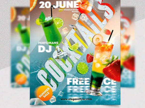 Creative Fancy Drink Flyer Template 1