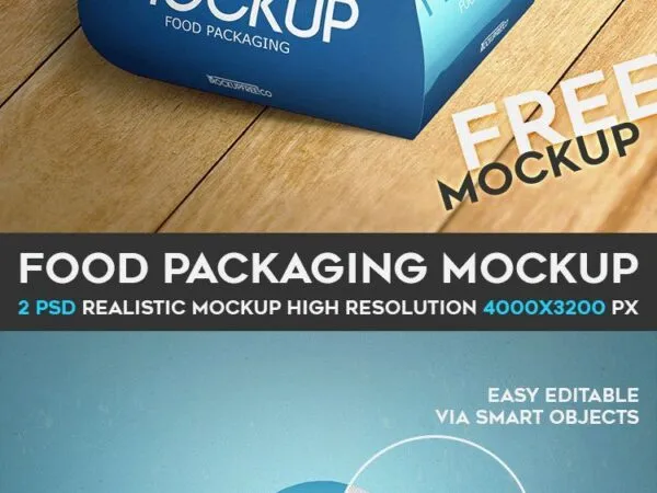 Creative Food Packaging Mockup in Two Different Shots 1