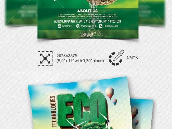 Creative Green Eco Technologies Flyer Template 1