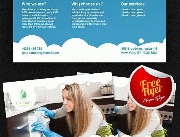 Creative Infographic Border Cleaning Services Flyer Template and Facebook Cover 1