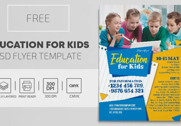 Creative Infographic Kids Education Flyer Template 1