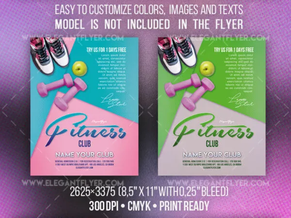 Creative Modern Fitness Flyer Template and Facebook Cover 1