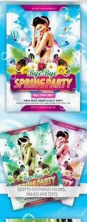 Creative Modern Spring Party Flyer Template 1