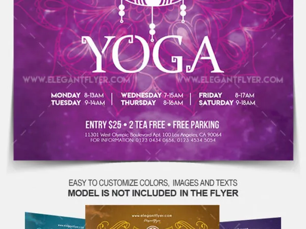 Creative Pattern Yoga Flyer Template and Facebook Cover 1
