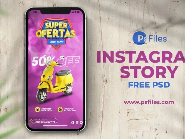 Creative Pink Offer Sale Flyer Instagram Story Template 1