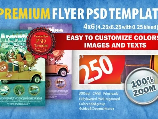 Creative Playful Argentina Weekend Travel Flyer Template 1